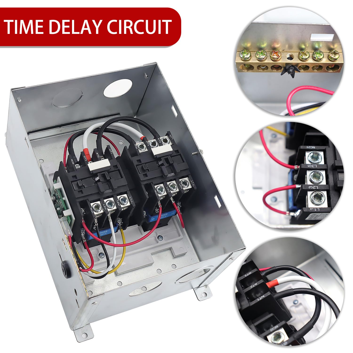 50 Amp Automatic Transfer Switch for RV & Boats - 120/240V AC Power Transfer Relay - Heavy Duty Electrical Switch for Campers, Yachts & Marine Use - Perfect for Seamless Power Transition in Outdoor Adventures