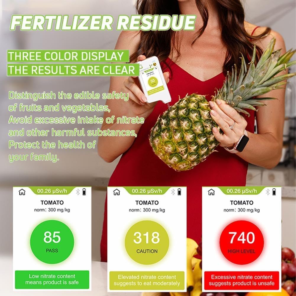 High Precision QYOEGSQ Digital Nitrate Tester for Food - Portable PPM Meter for Fruits, Vegetables, Meat, Fish & Water | Home Kitchen & Food Safety Testing Tool