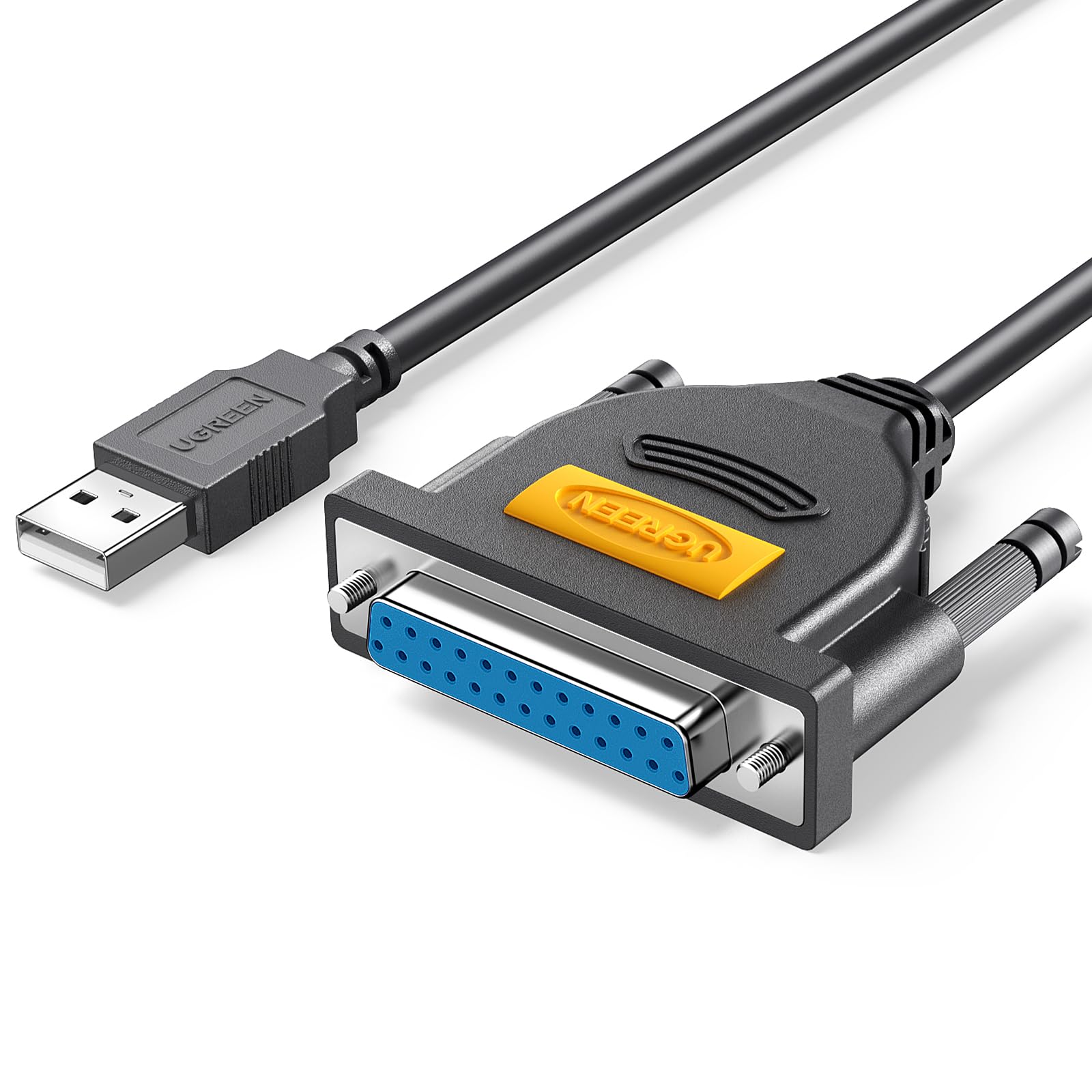 UGREEN 6ft USB to DB25 Parallel Printer Cable - Male to Female 25-Pin IEEE 1284 Adapter for Old Printers - Compatible with Windows 7/8/10/11, Mac & Linux - Perfect for Connecting Legacy Printers to Modern Computers