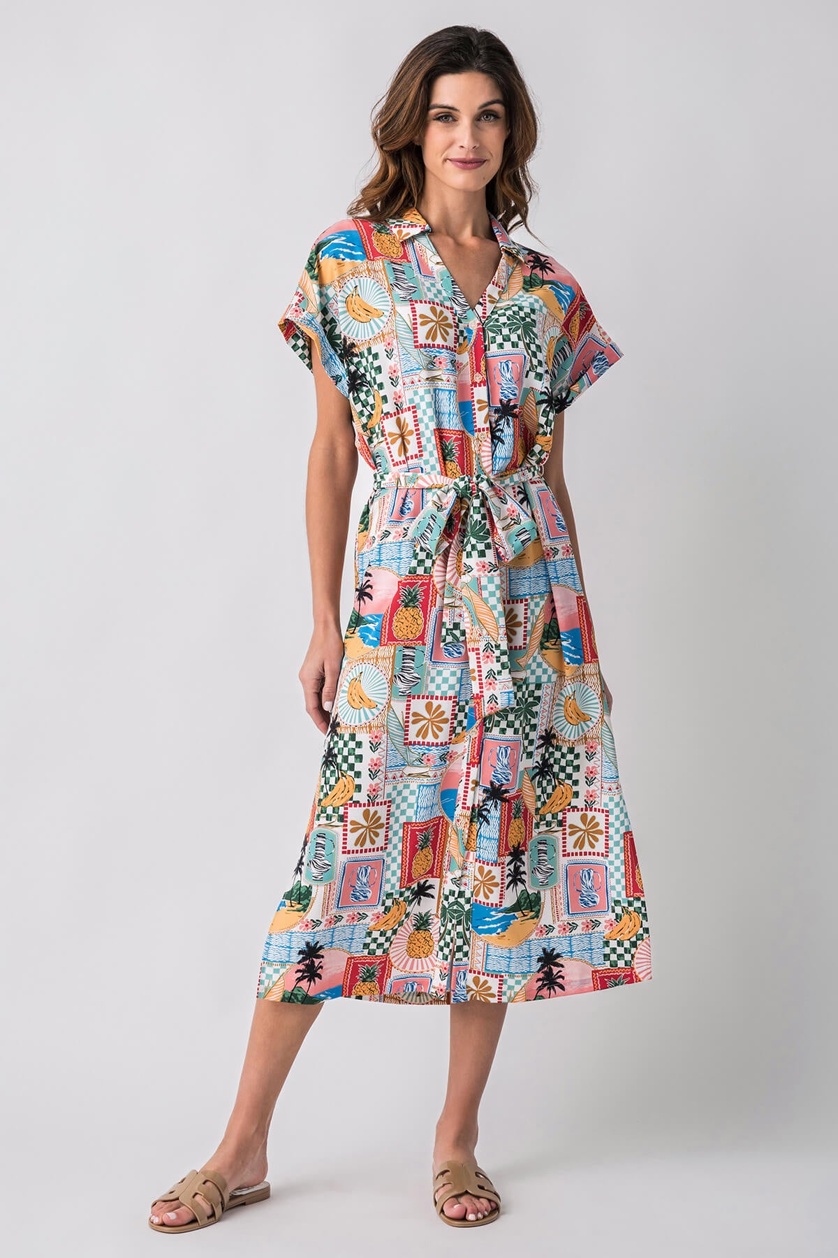 Skies Are Blue Printed Button Up Maxi Dress for Women - Floral Summer Beach Dress with Pockets | Perfect for Vacations, Weddings & Outdoor Events