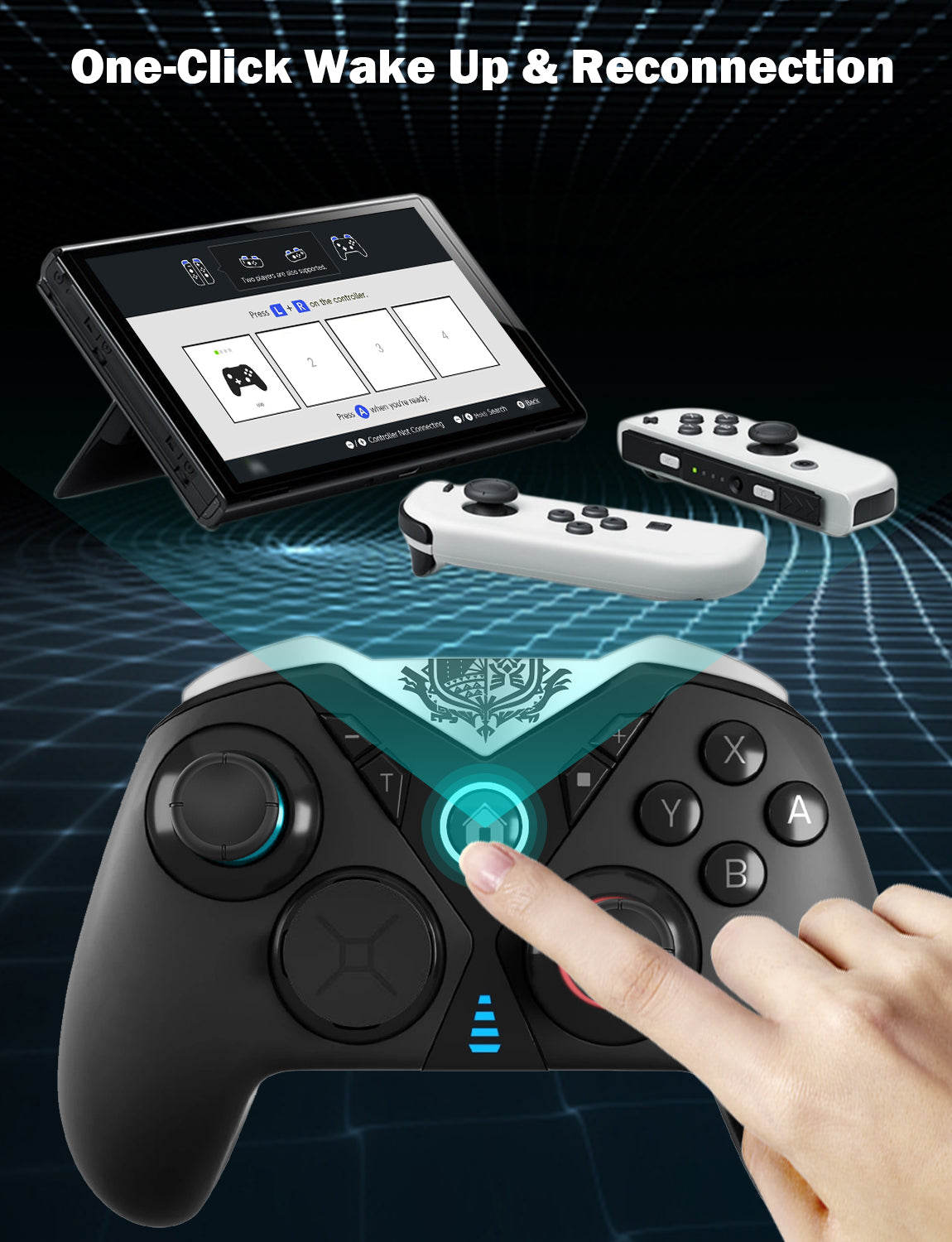 NexiGo NS90 Elite Wireless Controller for Nintendo Switch, Switch Lite & OLED - Ergonomic Design for Gaming, Multiplayer & Long Play Sessions