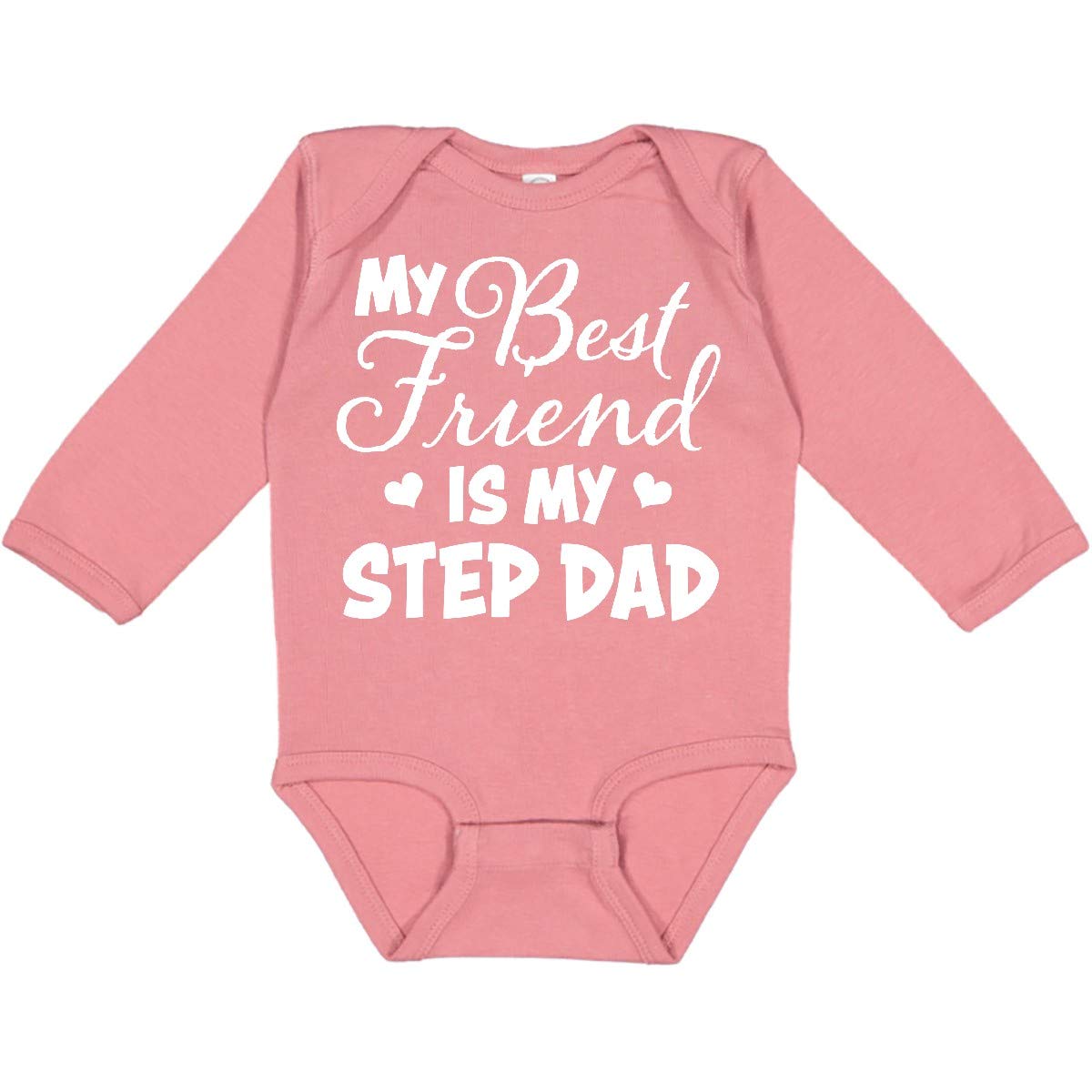 My Best Friend is My Step Dad with Hearts Long Sleeve Creeper - Perfect for Family Bonding and Casual Outings