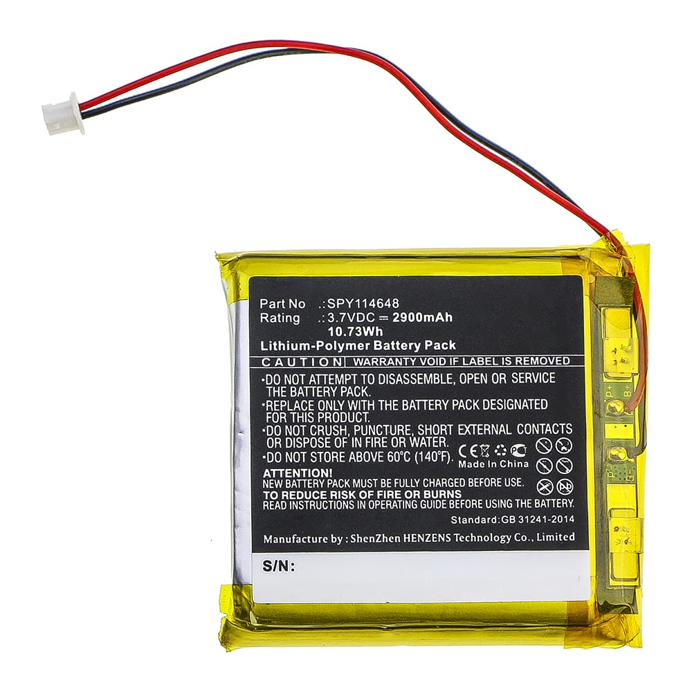 Synergy Digital Camera Battery 3.7V 2900mAh Li-Polymer Replacement for SPY114648 - Perfect for Travel, Photography & Outdoor Adventures