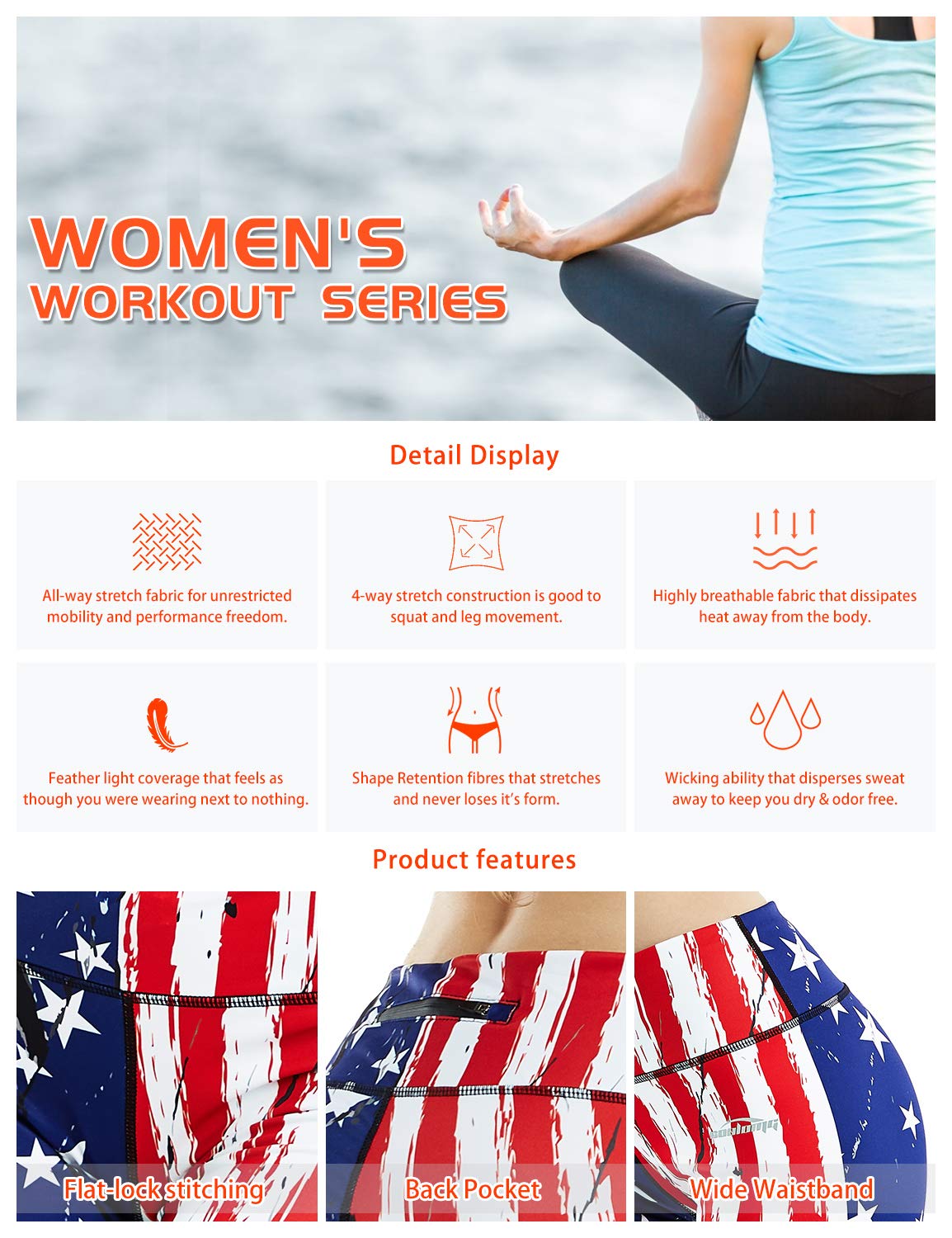 COOLOMG Women's High Waist Yoga Leggings - Workout Running Gym Tights with Hidden Pockets - Perfect for Yoga, Pilates, Fitness & Everyday Wear