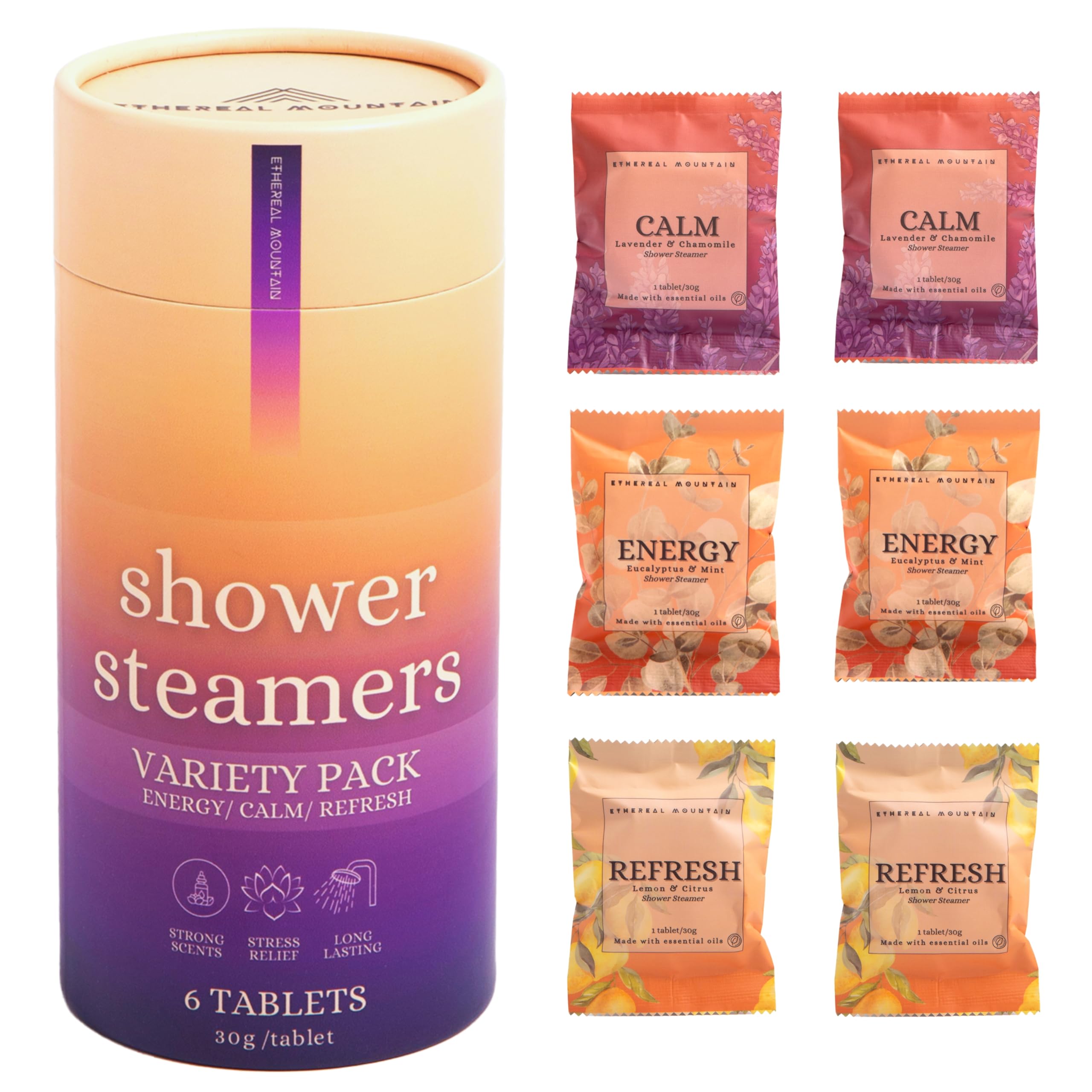 Shower Steamers 6 Pack - Assorted Aromatherapy Gifts for Women, Mothers Day, Birthday, Home Warming - Relaxation, Stress Relief, Spa Experience at Home