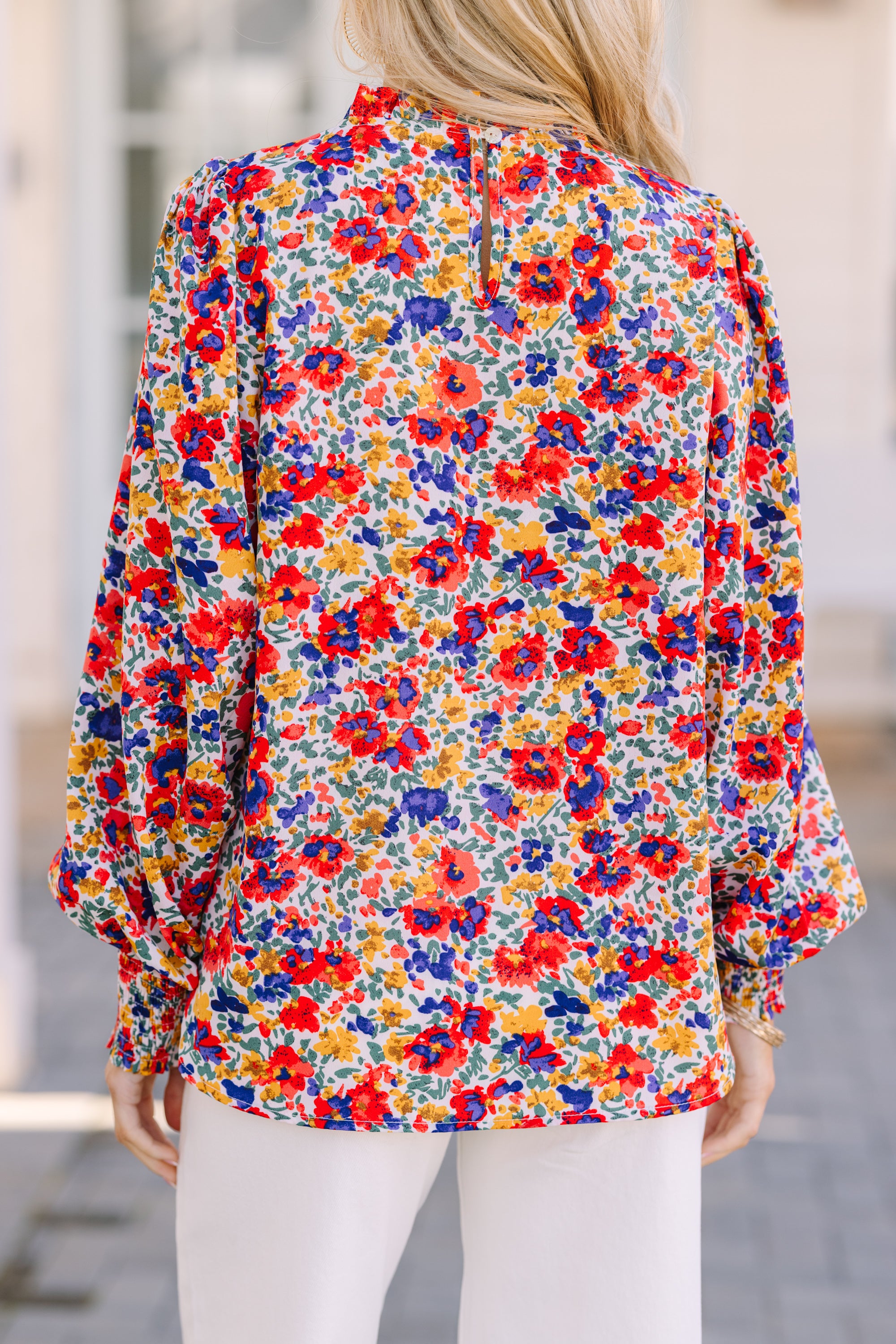Elegant White Floral Blouse for Women - Breathable Summer Tops - Perfect for Office, Date Night & Casual Outings