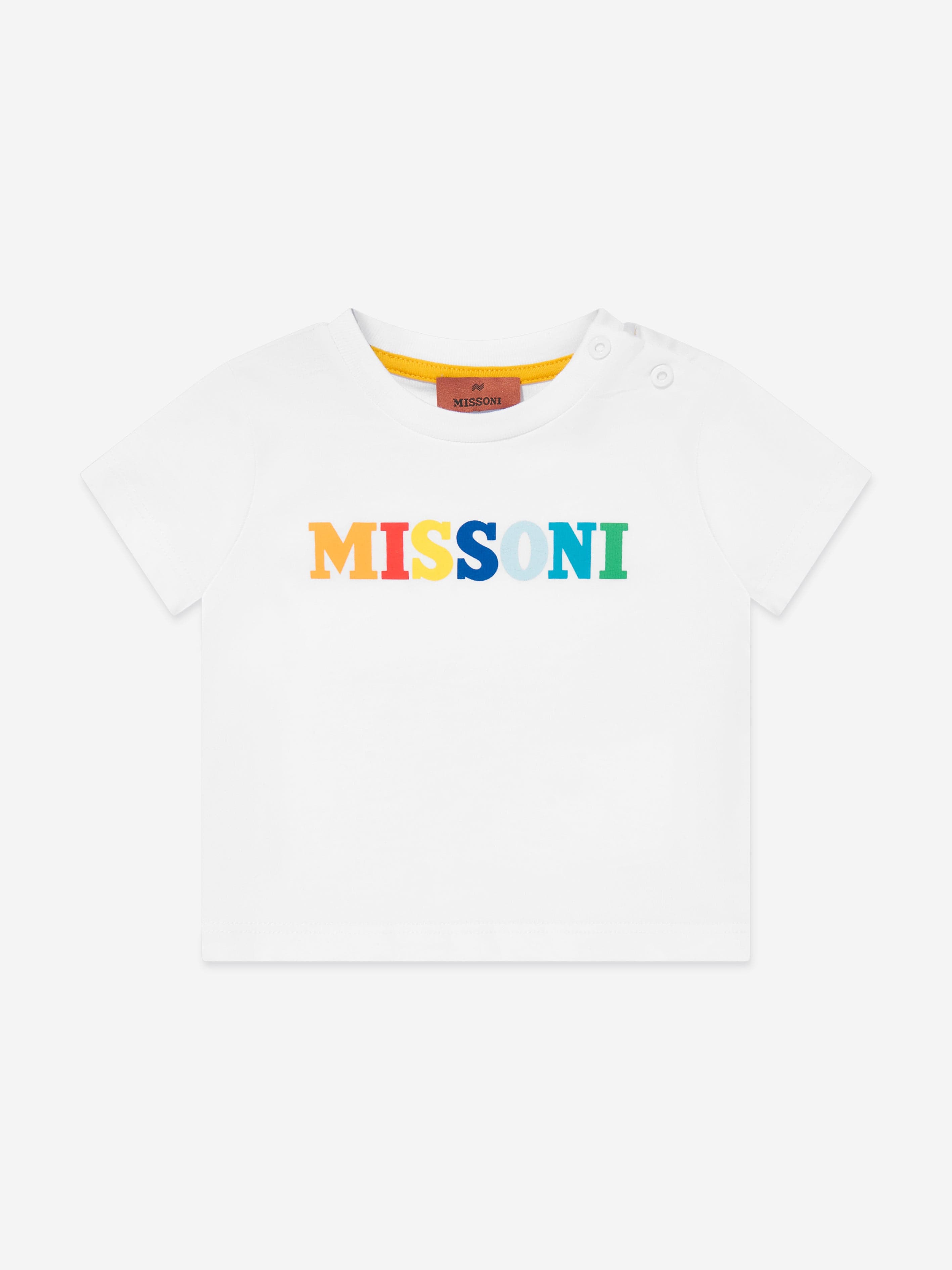 **Baby Boys' White Logo T-Shirt - Soft Cotton Short Sleeve Tee for Toddlers & Kids - Perfect for Playdates, School & Casual Outfits**