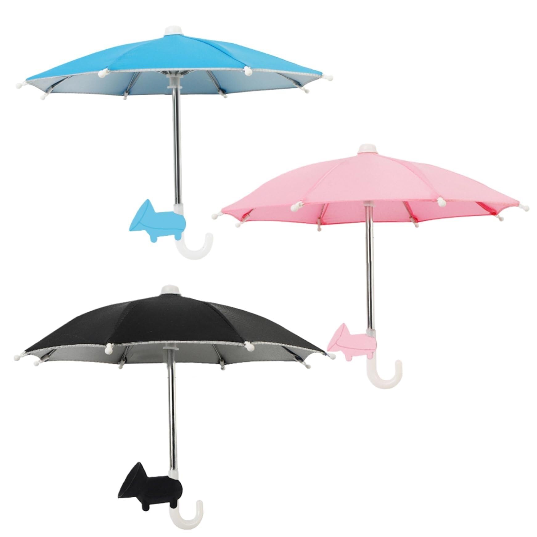 3-Pack UV Protection Phone Umbrella Sun Shade with Adjustable Suction Cup - Universal Sun Visor for Smartphones | Perfect for Outdoor Activities, Beach Days & Travel