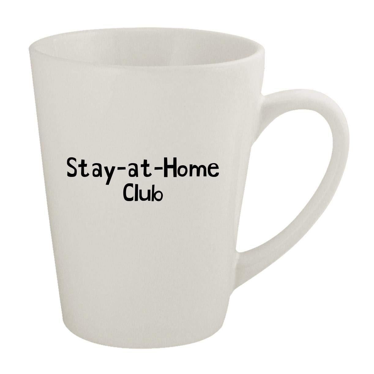 Stay-At-Home Club - 12oz Ceramic Latte Coffee Mug with Handle - Perfect for Home, Office & Gifts - Enjoy Your Morning Coffee, Tea or Hot Chocolate