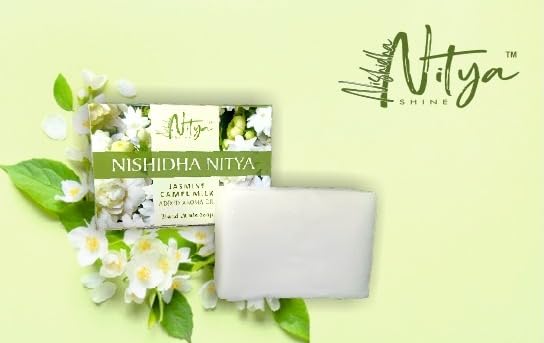 Nishidha Nitya Camel Milk Jasmine Handmade Soap - Pack of 4 (100g Each, Total 400g) - Natural Skincare for Dry & Sensitive Skin - Perfect for Daily Face & Body Cleansing