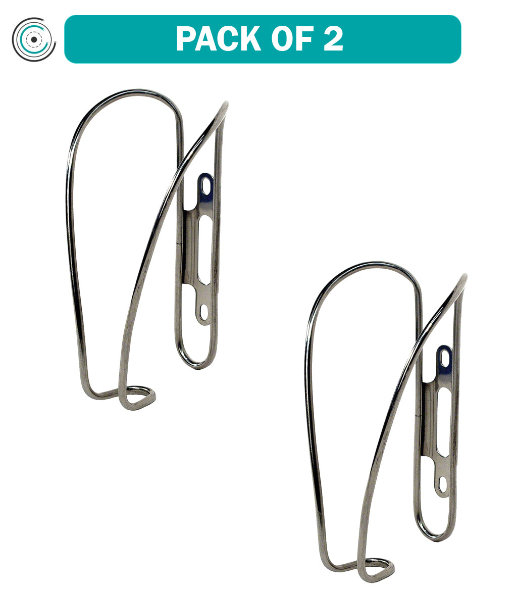 2 Pack Velo Orange Moderniste Water Bottle Cage - Polished Stainless Steel Bike Bottle Holder for Road & Mountain Bicycles - Perfect for Cycling, Commuting & Outdoor Adventures