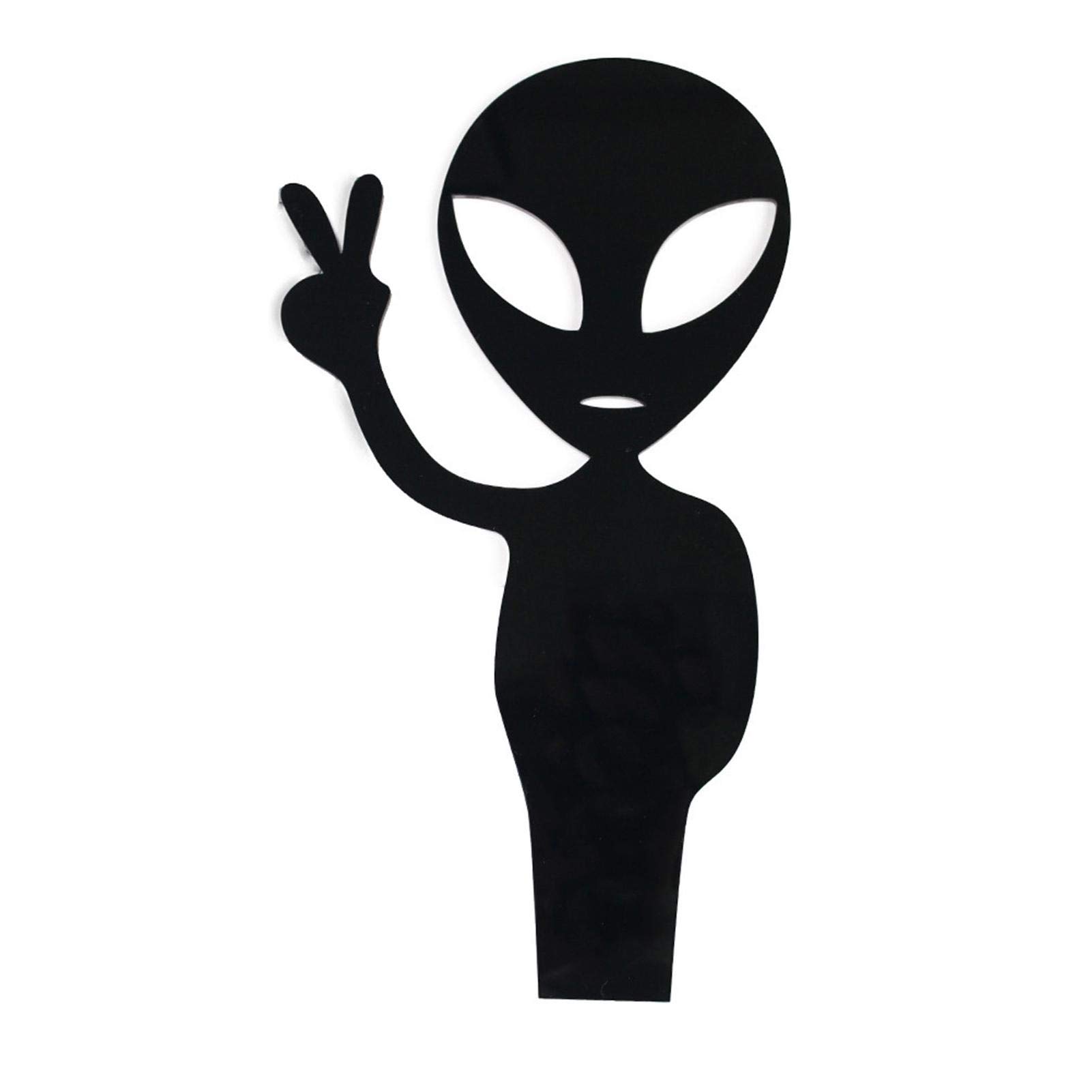 Durable Black Acrylic Alien Decorative Fence for Garden - Outdoor Yard Art Statue, Unique Backyard Ornament for Paddock & Landscape Decoration | Perfect for Halloween Decor, Sci-Fi Themed Gardens & Outdoor Party Decorations