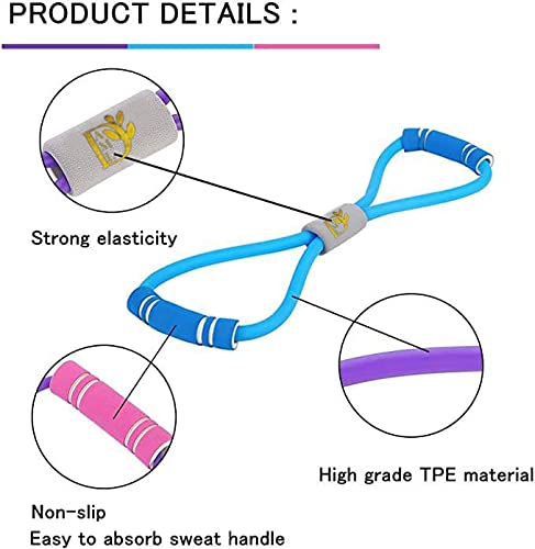 Premium 8-Word Chest Expander Rope - Yoga & Fitness Resistance Bands for Strength Training, Muscle Building & Home Workouts - Ideal for Gym, Physical Therapy & Full-Body Exercise
