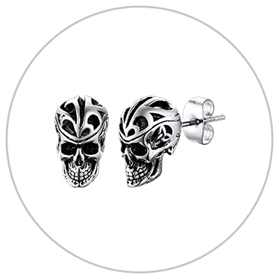 Celtic Skull Studs-steel