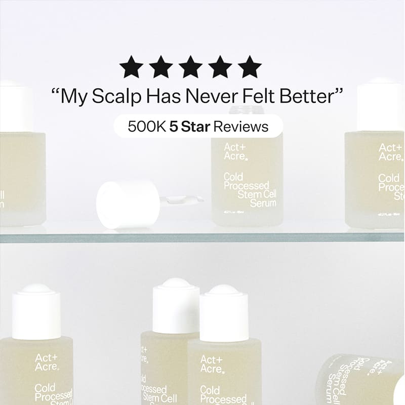 Act+Acre Cold Processed Stem Cell Serum for Hair Growth & Scalp Health - Vegan Hair Treatment for Thicker, Stronger Hair - Perfect for Daily Use & Damaged Hair Repair
