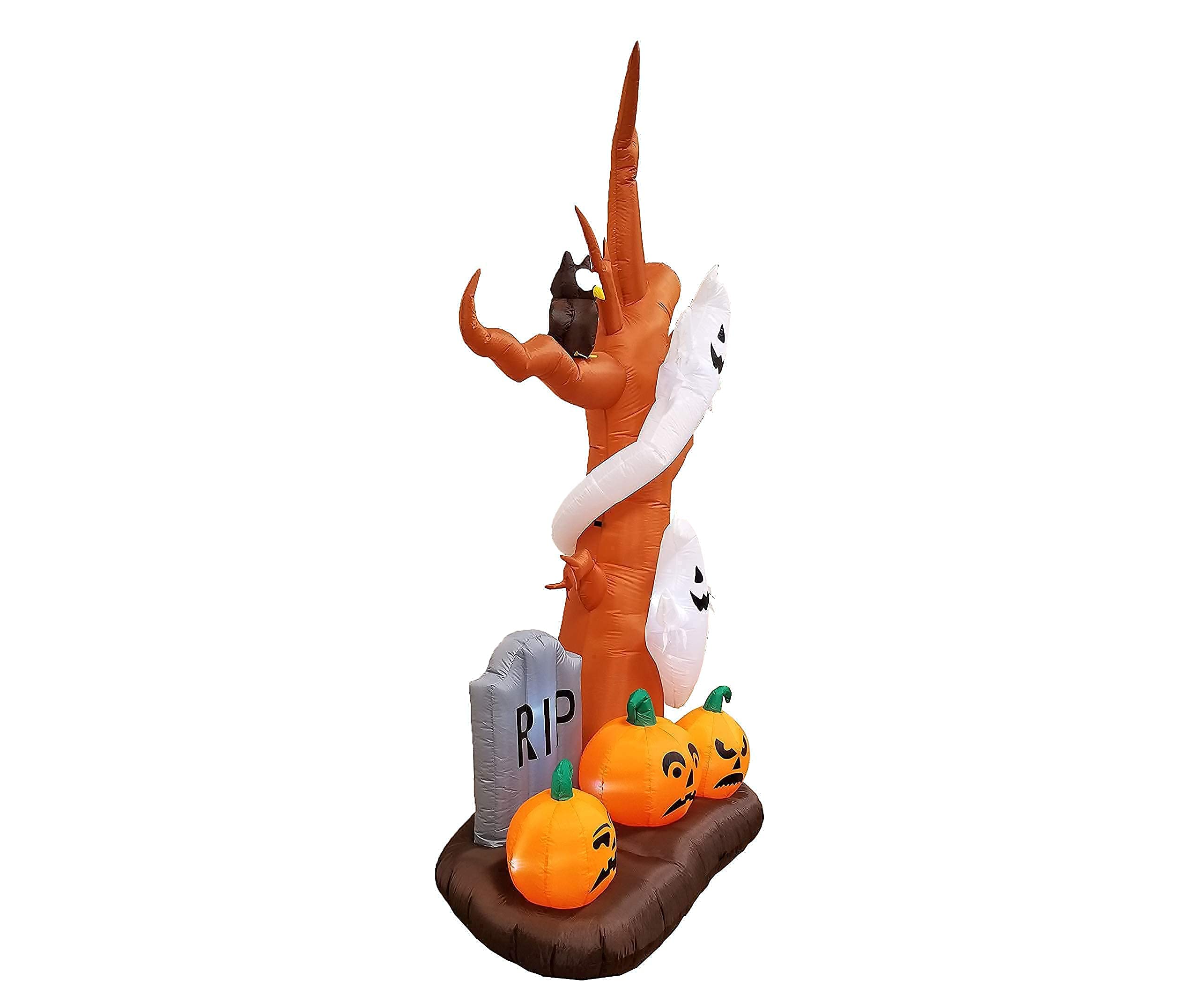 12ft Inflatable Skeleton Horse & 9ft Haunted Tree Halloween Decorations Bundle - Spooky Ghost, Skull, Pumpkin, Owl & Tombstone with Lights for Outdoor Party Decor