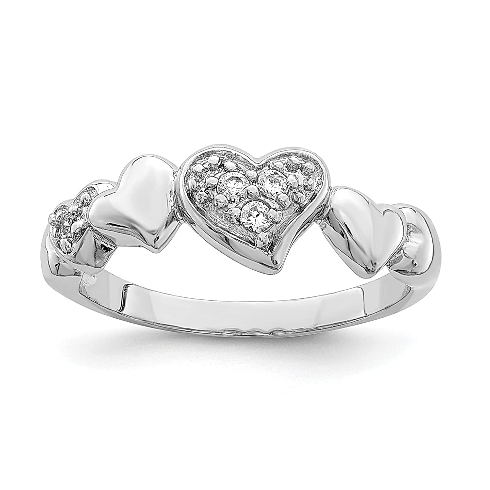 925 Silver Heart Ring for Women - CZ Love Band Jewelry Gift for Her | Anniversary, Valentine's Day