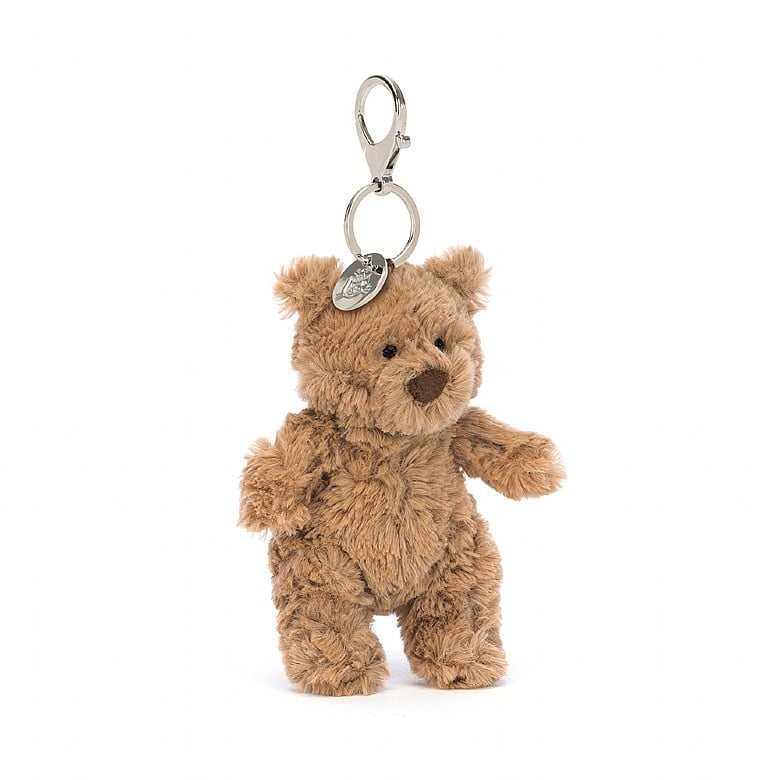 Jellycat Bartholomew Bear Keychain - Soft Plush Teddy Bear Bag Charm for Backpacks, Purses & Keys | Cute Gift for Kids & Adults | Perfect for Travel, School & Everyday Use