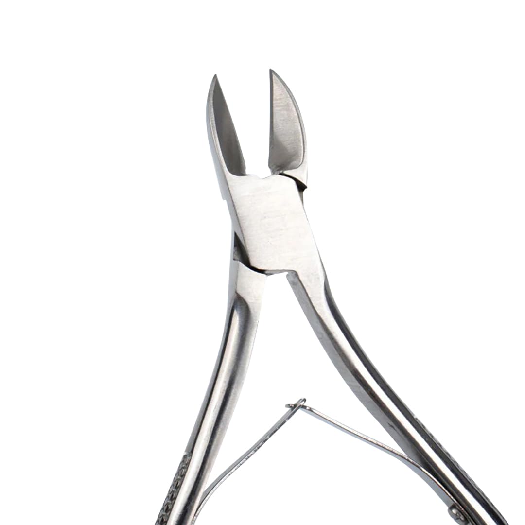 FOLELLO Professional Cuticle Nipper & Cutter - Surgical Grade Stainless Steel Nail Art Tool with Spring Handle - Sharp Multipurpose Cuticle Remover for Manicure, Pedicure & Nail Care - Perfect for Salon, Home & Travel Use
