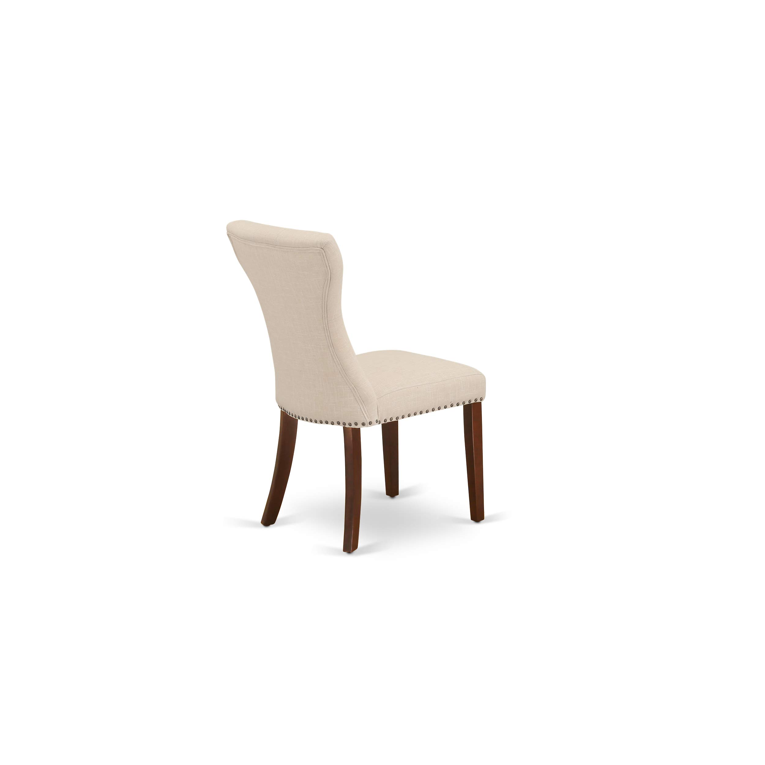 East West Furniture 5-Piece Mahogany Dining Set with Butterfly Leaf Table & 4 Linen Chairs - 32x54 Inch - Perfect for Small Kitchens, Breakfast Nooks & Cozy Family Meals