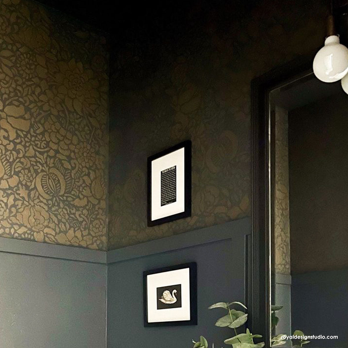 Francesca Floral Damask Wall Stencil - Reusable DIY Painting Template for Home Decor, Bedroom & Nursery Wall Art - Perfect for Accent Walls, Furniture Upcycling and Creative Projects