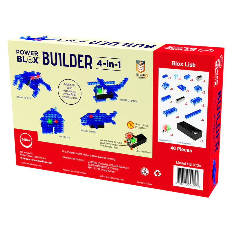 Power Blox™ Builder 4-in-1 STEM Construction Toy Set for Kids - Creative Building Blocks for Educational Play, Birthday Gifts & Classroom Activities