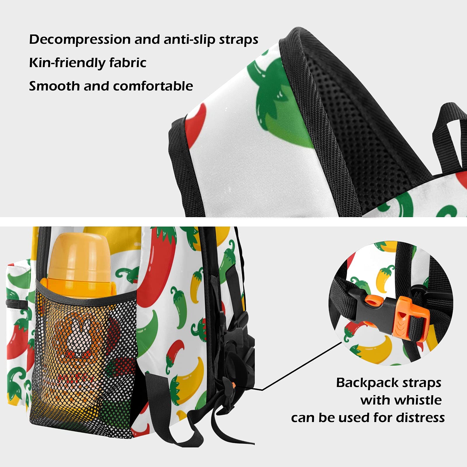 Personalized Kids Toddler Backpack for Boys & Girls - Custom Mini School Backpack in Chili Red, Yellow & Green (10x4x12 inches) | Durable Kindergarten Backpack for School, Travel & Daycare