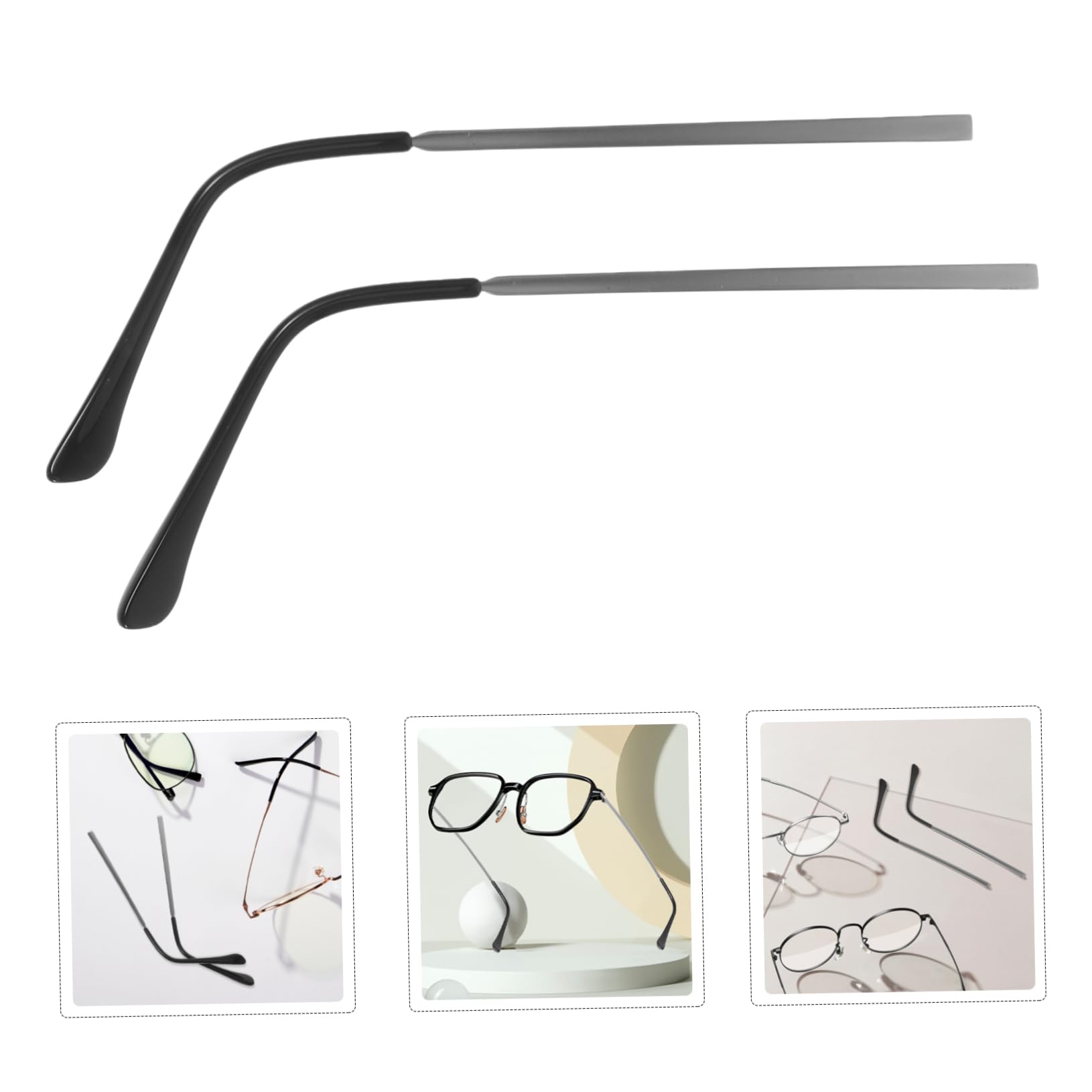 Minkissy 2 Pairs Universal Glasses Replacement Arms - Metal Frame Sunglasses & Eyeglass Legs for Men Women - Perfect for Repairing Broken Glasses at Home or Office