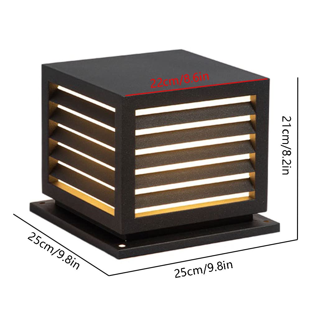 Waterproof Modern Outdoor Post Lights - Square Patio Pillar Lights for Deck, Villa & Garden - Durable Electric Wall Lamp for Household & Doorpost Lighting - Perfect for Backyard, Pathway & Landscape Illumination