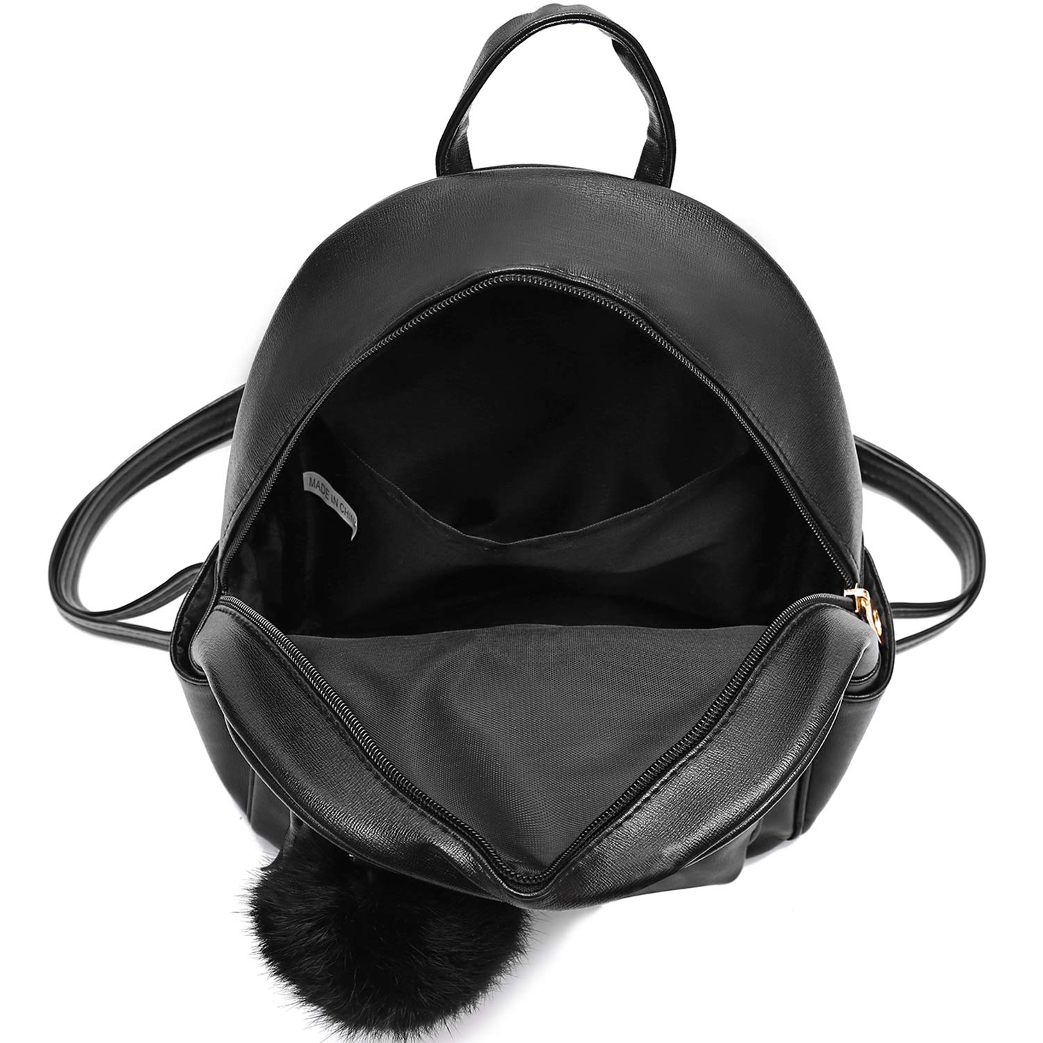 IHAYNER Mini Backpack Purse for Women & Teens - PU Leather Pom Shoulder Bag with Charm Tassel - Perfect for School, Travel & Everyday Use