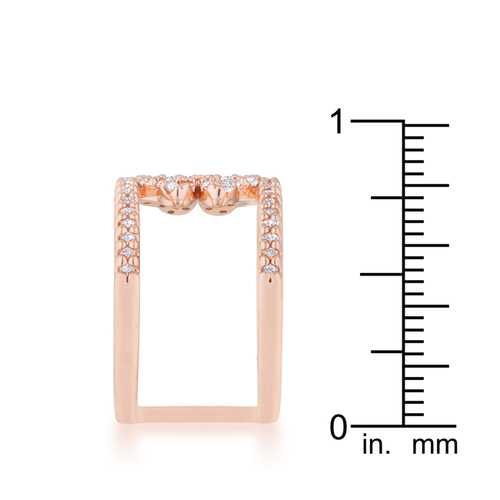 0.4ct CZ Rose Gold Delicate Clover Wrap Ring for Women - Lauren Jewelry | Elegant Gift for Valentine's Day, Anniversary & Special Occasions