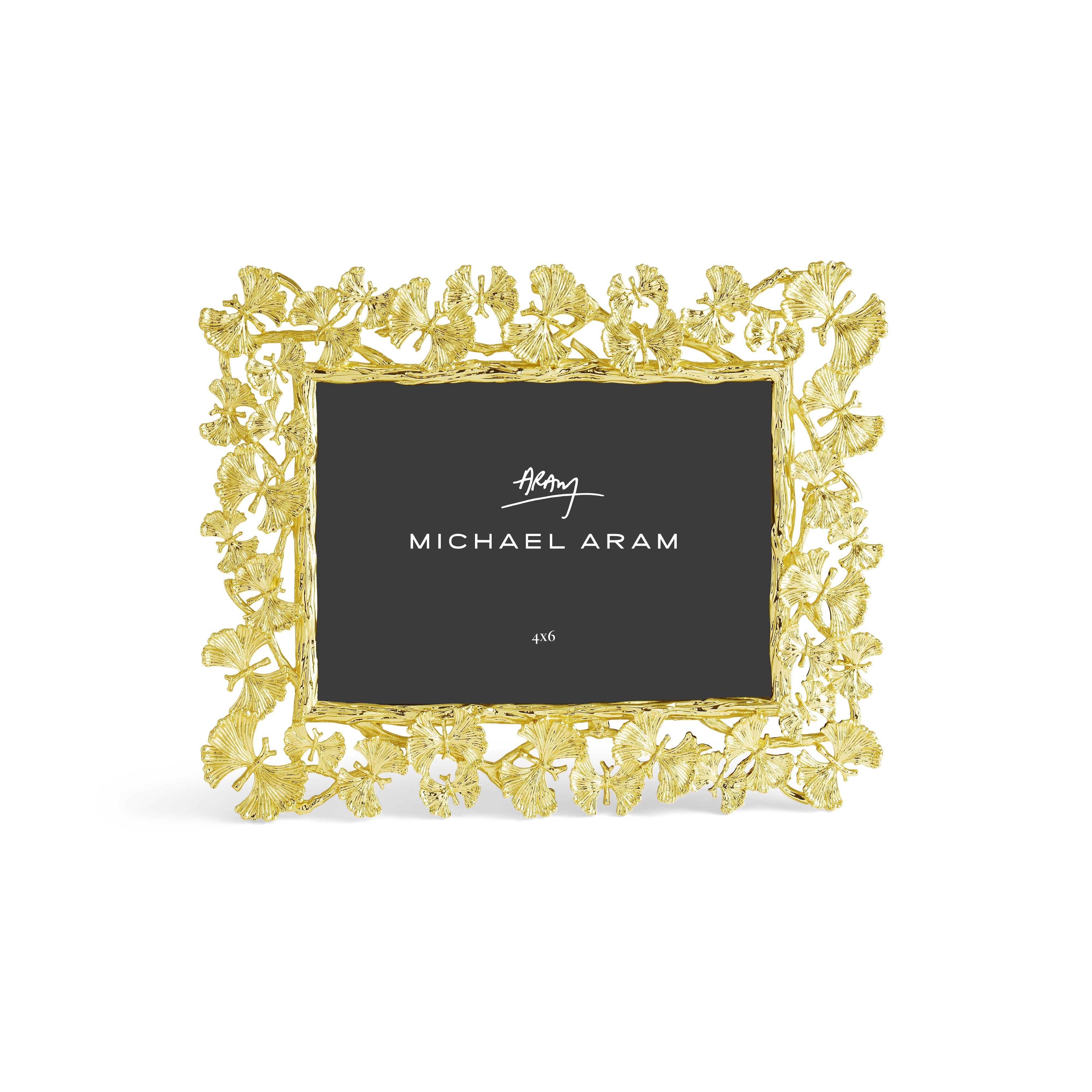 Butterfly Ginkgo Gold Sculpted Photo Frame 4x6 - Elegant Home Decor for Wall Display, Tabletop, and Gift Giving