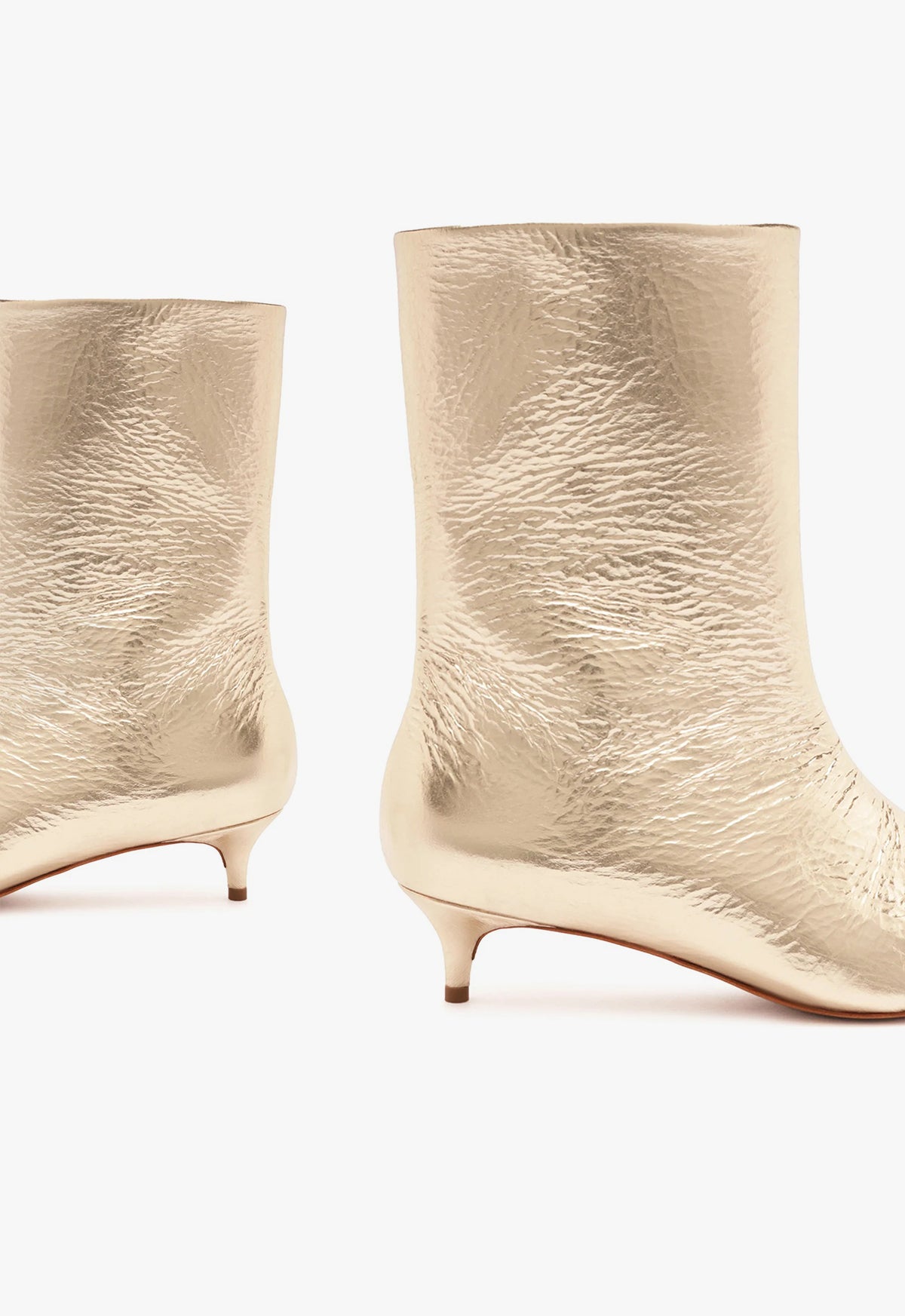 Gail Smashed Metallic Bootie - Women's Chunky Heel Ankle Boots for Fall & Winter | Stylish Party & Night Out Shoes for Casual & Dressy Outfits