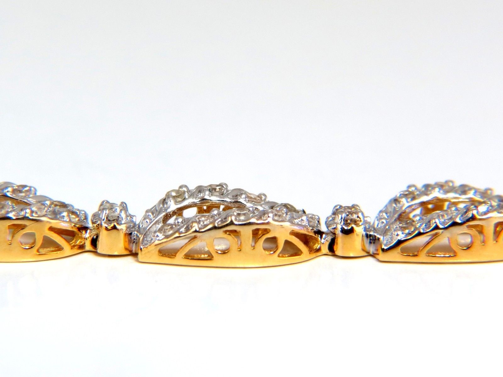1.40ct Open Leaf Pattern Diamond Bracelet in 14K Gold - Elegant Jewelry for Women, Perfect for Weddings, Parties & Special Occasions