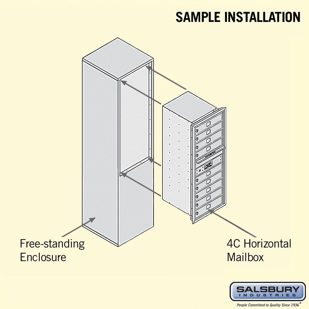 Salsbury Industries 3911S-09AFP Aluminum Free Standing Horizontal 4C Mailbox - Durable Outdoor Mailbox for Residential & Commercial Use
