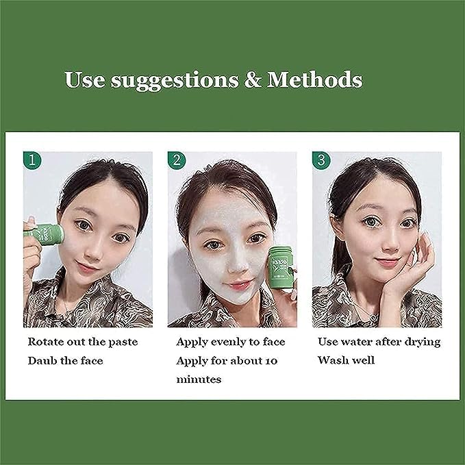 ZOOMIQUE Green Tea Cleansing Mask Stick - Deep Pore Cleanser for Blackheads & Whiteheads | Oil Control & Anti-Acne Treatment | Face Mask for Men & Women | Perfect for Daily Skincare & Post-Workout Refreshment
