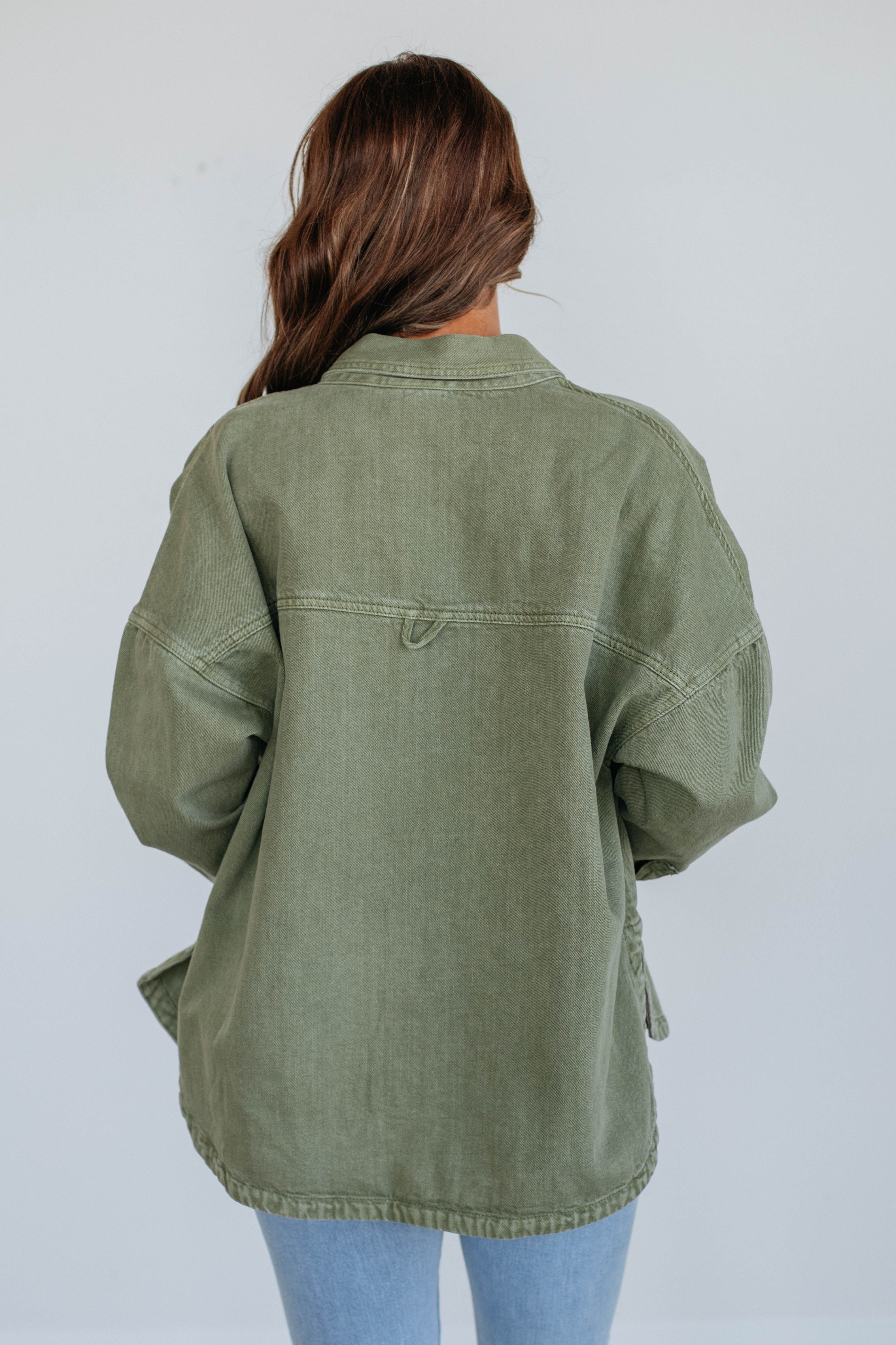 Lovelynn Women's Shacket Jacket - Olive Green Overshirt for Fall & Winter | Casual Outerwear for Work, Travel & Everyday Wear
