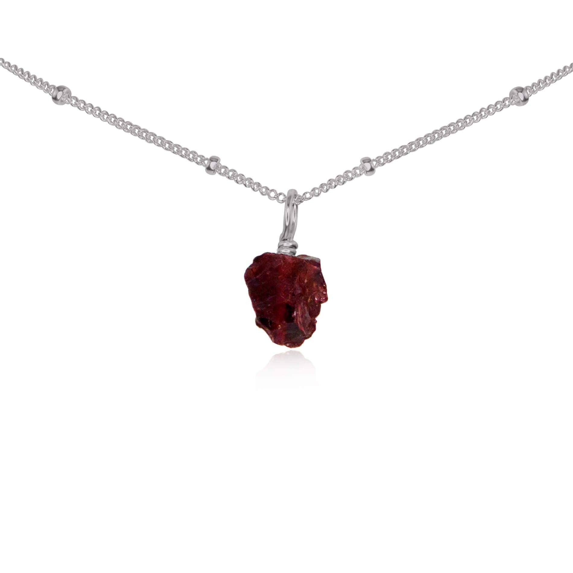 Tiny Rough Garnet Gemstone Pendant Choker Necklace - Natural Bohemian Jewelry for Women - Perfect for Layering, Boho Fashion & Everyday Wear