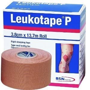 BSN 76168 Leukotape P Rigid Strapping Tape - 1.5 Inch x 15 Yards, Beige Color, Pack of 30 | Heavy-Duty Athletic & Medical Tape for Sports Injuries, Joint Support & Wound Care | Ideal for Runners, Athletes & Physical Therapy