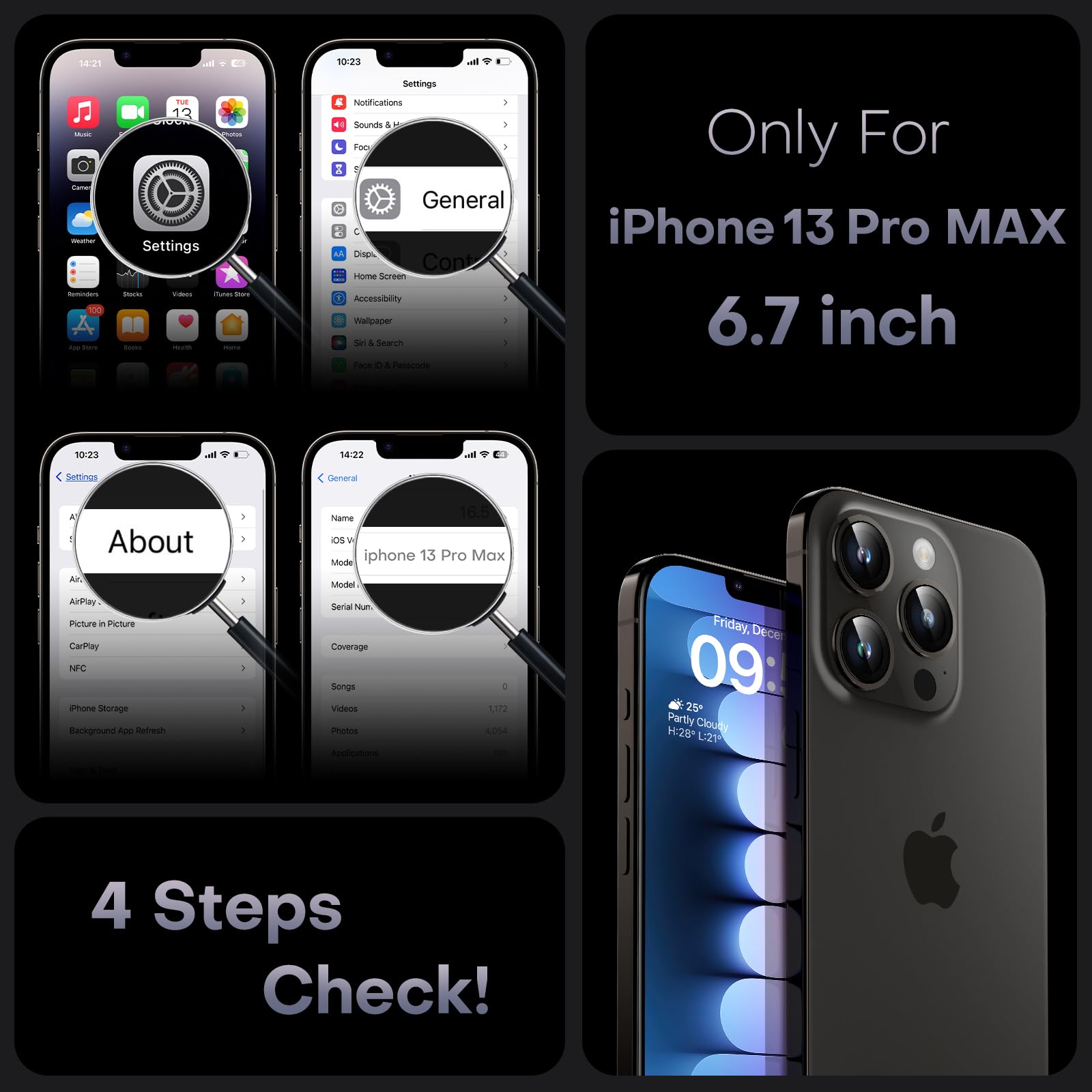 TOCOL Magnetic iPhone 13 Pro Max Case - Upgraded Full Camera Protection, Magsafe Compatible, Drop Proof Translucent Matte Cover for 6.7
