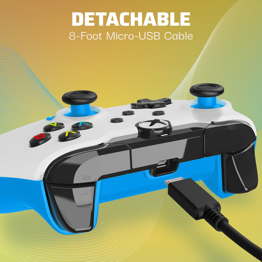 PDP Wired Controller for Xbox Series X/S & Xbox One - White Ion Gamepad with Enhanced Gaming Performance - Perfect for Competitive Gaming & Long Play Sessions