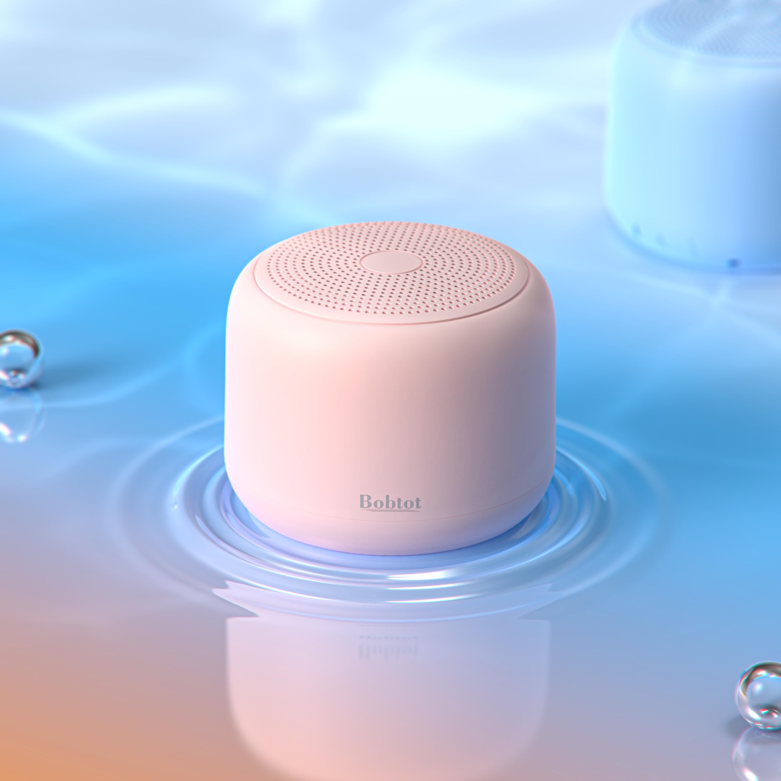 Bobtot Portable Bluetooth Speaker with Strap - Wireless IPX5 Waterproof Mini Speaker with Loud Stereo Sound, 20H Playtime, Built-in Mic - Pink | Perfect for Outdoor Activities, Travel, Beach & Pool Parties