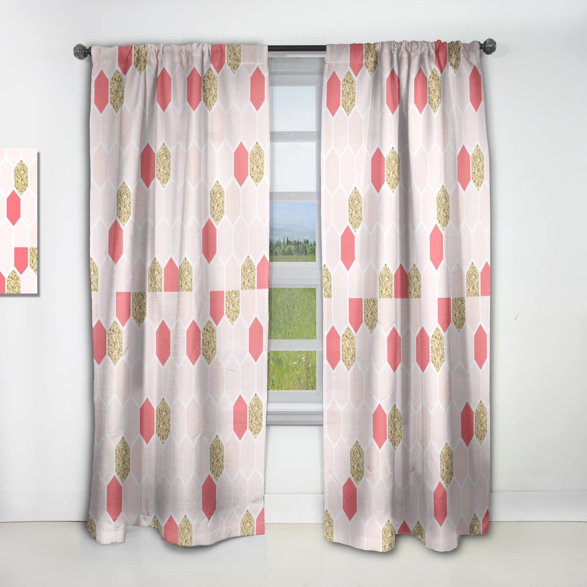 DesignQ Gold Chic Thermal Insulated Curtains for Bedroom & Living Room - Single Panel 52x120 Inches - Elegant Window Drapes for Home Decor & Light Blocking