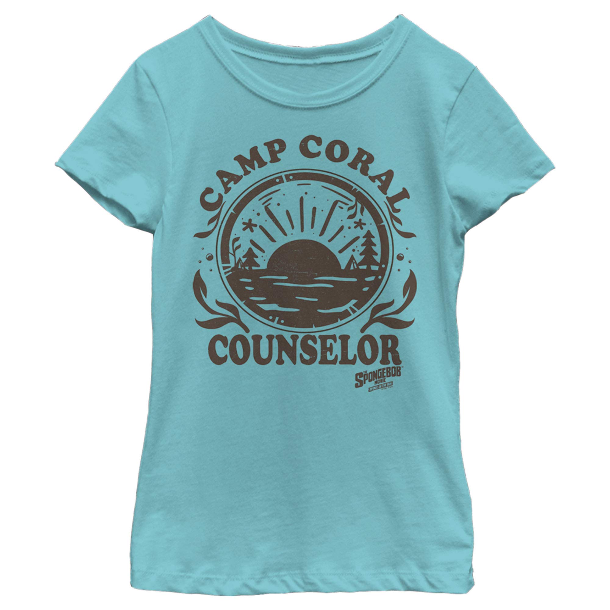 SpongeBob SquarePants Camp Coral Counselor Girls Short Sleeve T-Shirt | Cute Cartoon Graphic Tee for Kids | Perfect for School, Playdates & Summer Outfits