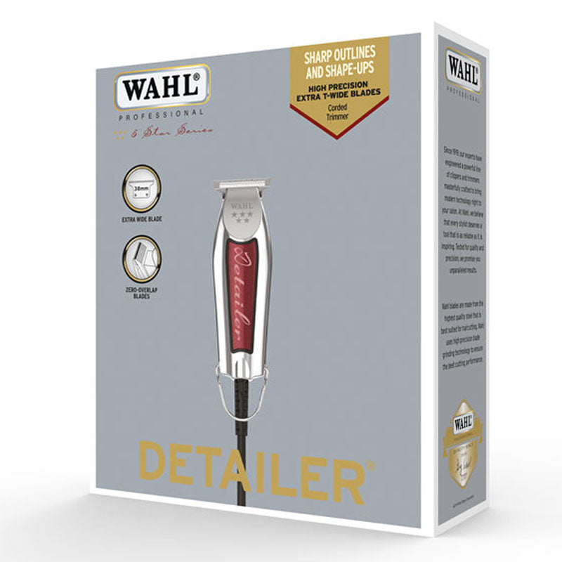 Wahl Detailer T Wide Corded Trimmer - Professional Hair Clipper for Beard, Mustache & Body Grooming - Perfect for Barbershops & Home Use
