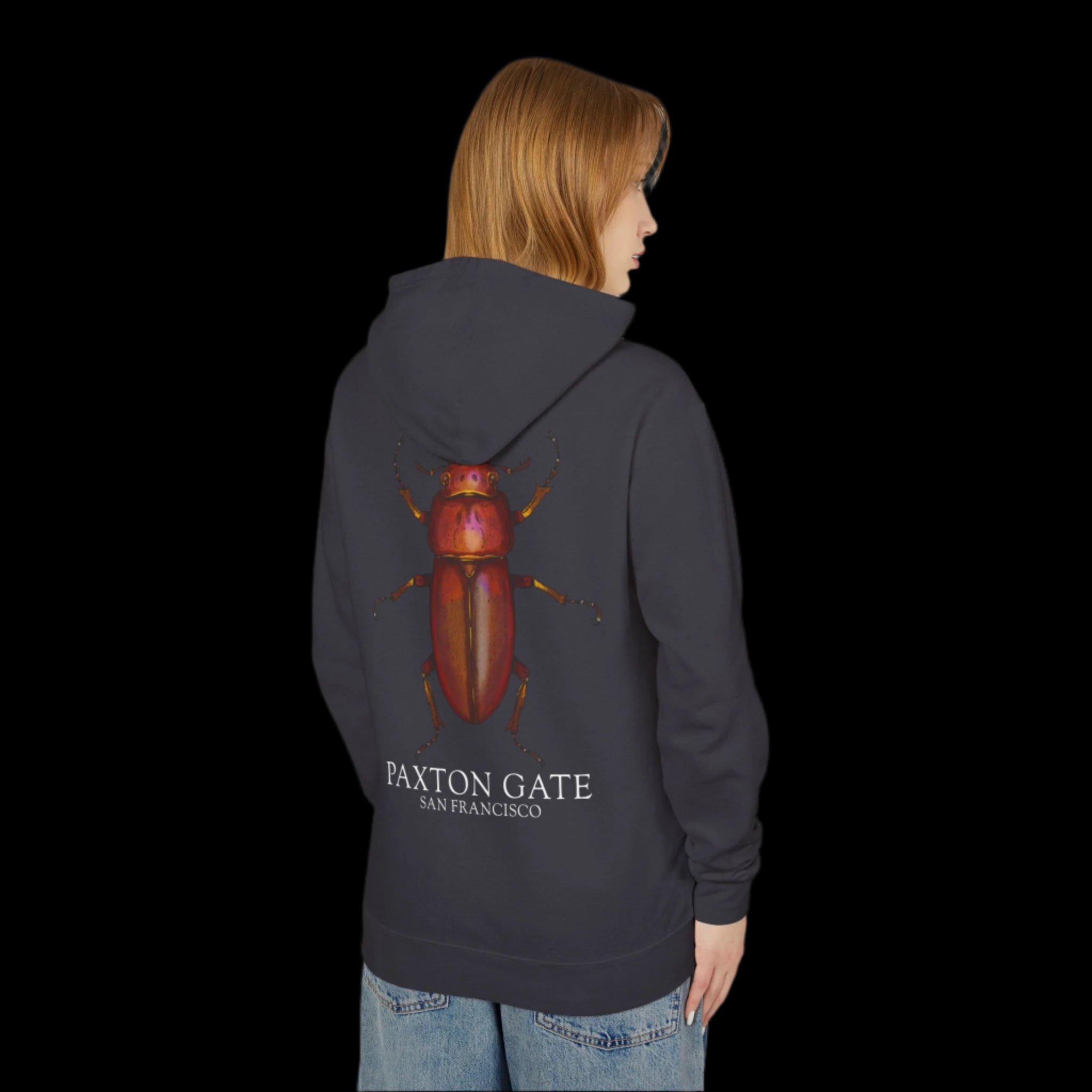 Unisex Red Stag Beetle Hoodie - Gothic Insect Print Sweatshirt by Kris Struble | Perfect for Halloween Costumes, Alternative Fashion & Nature Lovers