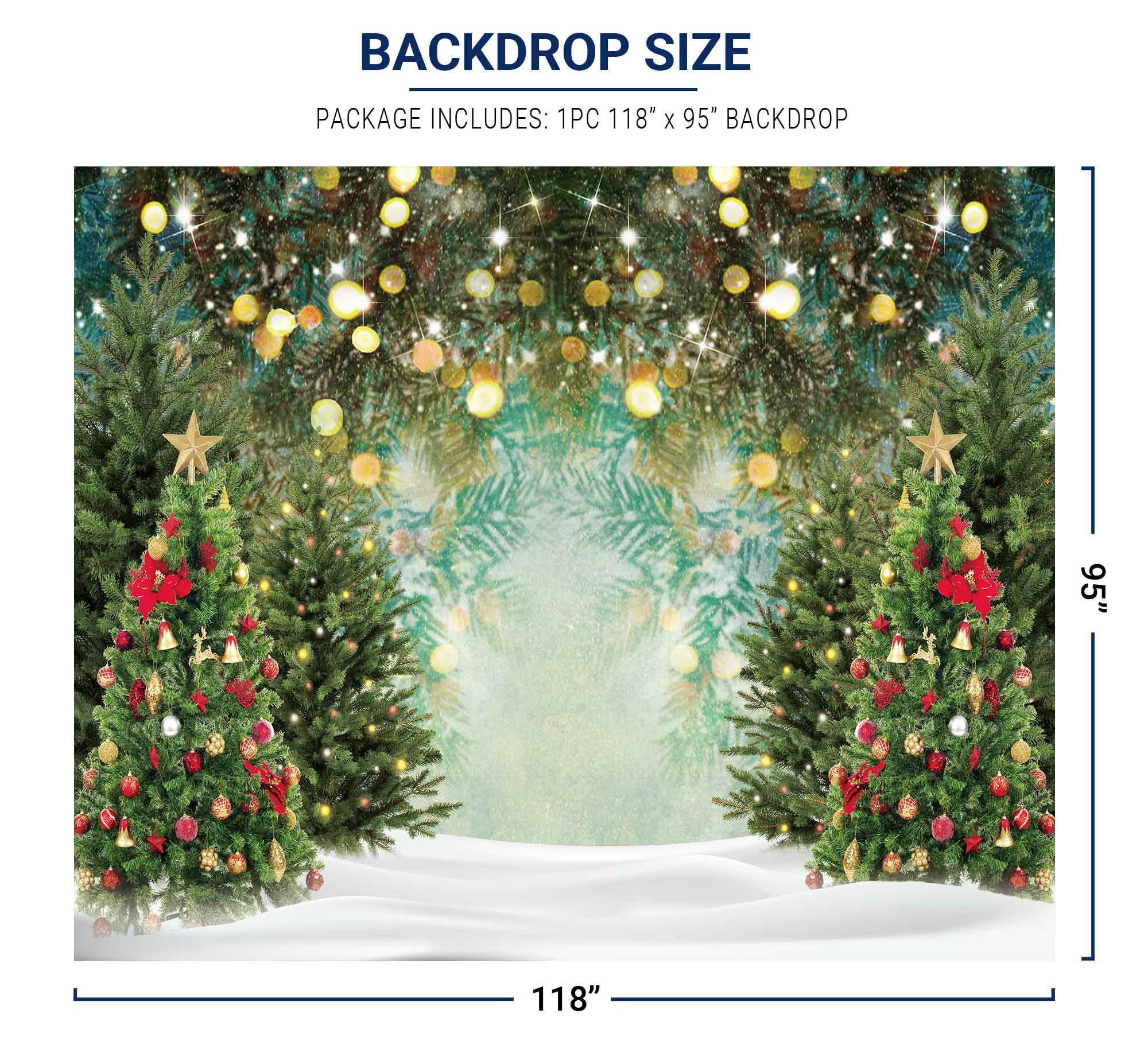 Allenjoy 10x8ft Christmas Photography Backdrop - Glitter Polka Dot Winter Snow Scene with Pine Trees for Holiday Photo Booth, Family Portraits & Kids Party Decor | Perfect for Christmas Cards, Social Media Posts & Festive Celebrations