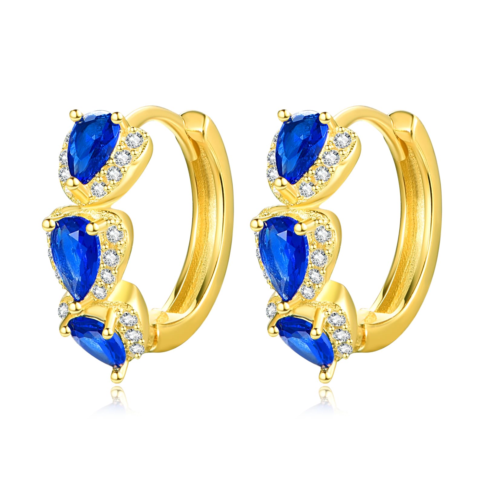 14K Gold Plated Earrings for Women - S925 Sterling Silver Post, Lightweight Drop/Dangle Huggie Earrings | Elegant & Dainty Jewelry for Everyday Wear, Parties & Gifts
