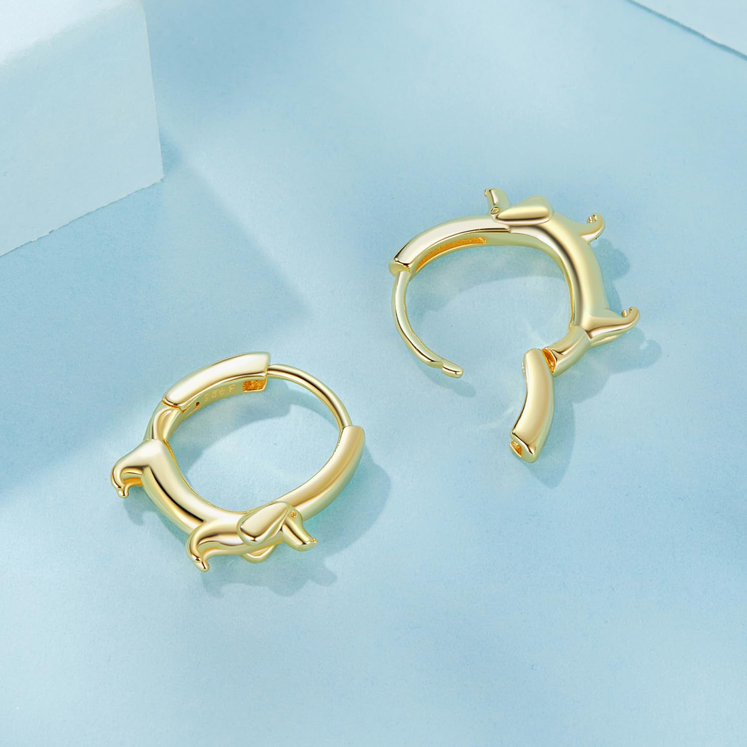 925 Sterling Silver Animal Hoop Earrings - Cute Panda, Dolphin, Cat & Dachshund Huggie Earrings for Women & Girls | Hypoallergenic, Lightweight Jewelry Gift | Perfect for Everyday Wear, Parties & Special Occasions