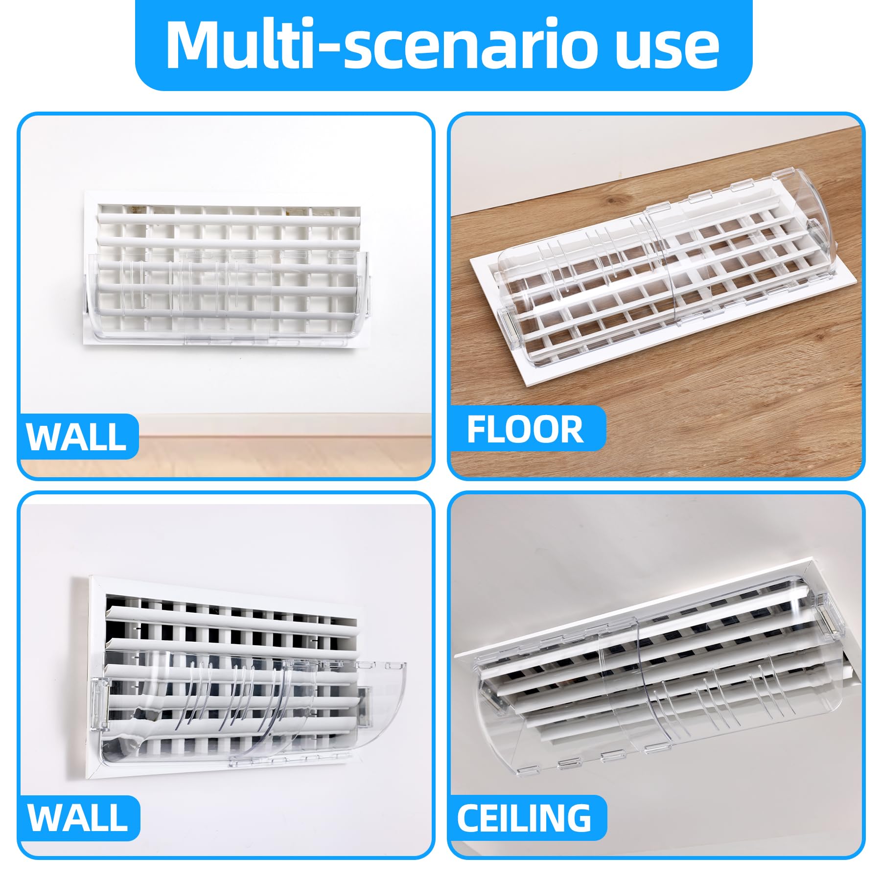 4 Pack Adjustable Magnetic Air Vent Deflector - 8